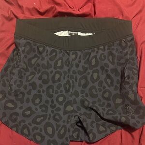 THF Black Leopard Print Athletic Shorts